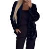 Generisch Giacca con Paillettes da Donna, con Revers, a Maniche Lunghe, Giacca Elegante con Apertura Frontale, Cappotto da Moda, per Feste, Cardigan, Taglie Forti, Blazer con Tasche, Tinta Unita, Nero