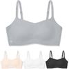 SALIA GIRL Reggiseno da allenamento morbido regolabile per ragazze, senza cuciture Cloudcozy reggiseni sportivi 10-14 con imbottitura fissa reggiseni per adolescenti, Nero/Bianco/Grigio/Beige, 10 anni