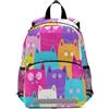 HMZXZ Zaino per bambini piccoli, Zainetto Scuola Materna, colorato, per gatti, viaggi, libri, Zainetti per bambini, animali gattino, carino, multicolore