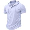 MakingDa Athletic Manica Corta con Cappuccio Uomini Moda Allenamento Palestra Pullover Camicia con Cappuccio Pulsante Muscle Fit Estate Felpa Leggera Hip Hop Running Sport Hoodys T Shirt Bianco M