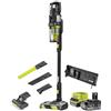 RYOBI Aspirapolvere Senza Fili 18V ONE+™ con Motore Brushless, Potenza di Aspirazione 135 Air Watt, Tecnologia Anti-Groviglio, Batteria 4.0Ah, Caricatore Standard e a Muro Inclusi, RASV18BL-1C40GL