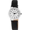 Excellanc Orologio da donna in ecopelle, con lancette luminose, analogico, al quarzo, 1900290, nero/bianco