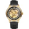 JewelryWe Orologio Meccanico Automatico da Uomo: Orologio Numero Romano CInturino in Vera Pelle, Idee Regalo per lui