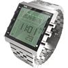 TVG Orologio digitale da uomo, stile militare, sportivo, impermeabile, a LED, con sveglia, cronometro e TV digitale, alla moda, stile casual, tattico, da uomo, Argento, moderno