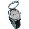 VISIONU Orologio Tattile al Quarzo per Non Vedenti o gli Anziani con Quadrante Rosa, Cinturino in Pelle Nero
