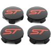 SANSHAOS 4 Pezzi Auto Coprimozzo per Ford Focus Fiesta 54mm, Coprimozzo Del Centro di Rotella Dell'auto Impermeabile Antipolvere Accessori per Lo Styling Del Logo Dell'Auto
