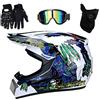 FASXZVM Gioventù Bambini Casco Motocross, con Occhiali Guanti Maschera, Adulto Unisex Integrale MTB Moto Casco ATV Scooter Attraverso Casco, Discesa Gara di Enduro MX Quad Bicicletta Sporca Schianto Casco ( C