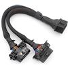 LoongGate Cavo di separazione OBD-II OBD Grado Militare - Cavo Super Resistente a 16 Pin Passante - Maschio e Doppia Femmina, da J1962M a 2-J1962F - 0,3 Metri