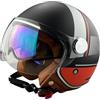 ViPER RSV19 Open Face Motorbike Helmet - Scooter Motorcycle Crash Jet Helmet for Men Women with Sun Visor (Nano Black Orange, L)