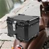 Wiyuer Bauletto impermeabile per moto da 45L con serratura di sicurezza per 2 caschi e accessori da viaggio in lega di alluminio nero