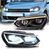 VLAND Fari LED di ricambio per Golf 6 MK6 TSI 2008-2013 (non adatto per GTI/R/TDI) Gruppo lampada anteriore, con indicatore sequenziale (stile b)