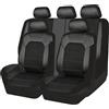 ForGue Pelle Set Coprisedili Protezioni per Mercedes Benz Classe C C180 W204/C220 W204 Panno Rete Confortevole Traspirante Pelle Completo Interno Accessori, Black Style