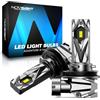 NOVSIGHT Lampadine H11 LED - 60W 20000LM H11/H8/H9 Lampadina per fari, Dimensioni Mini 1:1，6500K bianco 12V Luce con ventola, Plug and Play, IP68 impermeabile, Confezione da 2