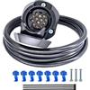 YOYOCOOL Presa per rimorchio a 13 poli con cavo da 2 m, 8 fili x 0,5 mm, gancio di traino a 13 poli per rimorchio posteriore cablaggio