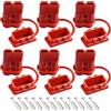 GTIWUNG 6PCS Connettori di Alimentazione 50A 600V, Connettore di Batteria, Batteria a Connessione Rapida 50A Cavo di Cablaggio per Auto, Rimorchio, Winch Trailer Verricello, Rosso
