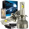 Sycreek Smart H7 LED, 0-50000LM 1000% Più Luminosa, Supporta Gradazione e Temperatura via APP, 3000K Giallo a 6500K Bianco Freddo per Fari e Fendinebbia Bluetooth 9003/HB2, Plug and Play