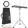 Eastar Advanced 32 note Glockenspiel, kit di percussioni per studenti principianti, con imbottitura da 8 pollici, supporto, martelli, bacchette e borsa per il trasporto