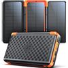 Kruilan 63200mAh Power Bank Solare con 3 Pannelli Solari e 22,5W Ricarica Rapida: Batteria Esterna Wireless con 6 Uscite, Torcia SOS e Display Digitale, Ideale per Campeggio e Attività Outdoor,Emergenza