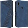 OKZone Cover per Huawei Y6 2019/Honor 8A/Y6 Prime 2019, Custodia a Libro in Pelle Protettiva Folio Portafoglio con Chiusura Magnetica e Slot per Carte Wallet Case Flip Antiurto Cover (Blu)