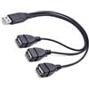 Rudiaoa Cavo splitter USB maschio a tripla femmina per espandere la connettività in auto, uffici e installazioni domestiche