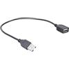 Vynetra Cavo prolunga USB 2.0 da 30 cm, compatibile con stampanti, tastiere e unità esterne, cavo di prolunga USB maschio a femmina