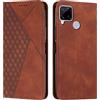 KOUYI Cover per Oppo Realme C25/C12/Realme 7i(Global)/Narzo 30A/20, Custodia Portafoglio,Cover Libro,Pelle Flip/Folio Case con [Funzione di Supporto] [3-Scheda Slot] [Magnetica] Antiurto (Marrone)