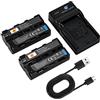 DSTE NP-F550 NP-F570 Batteria (2 pezzi) e Caricatore Compatibile con Sony CCD-SC5 CCD-SC55E CCD-SC55 CCD-SC6 CCD-SC65 CCD-SC7 CCD-SC9