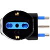 RCE Adattatore Spina 16A Prese bipasso/Schuko 90° presa 10/16A 2P+T salvaspazio e spina 16A 2P+T 1500W - colore nero