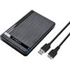 Ranuw 2.5 USB3.0 Sata HDD SSD Box Hard Disk Case- Enclosure 2.5 '' HDD Esterno Caso - Installazione senza attrezzi Cavo USB 2.5 HDD SSD Box USB3.0 a Sata Hard Disk SSD Case - Hard Disk Esterno -
