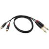System-S Audio RCA - Cavo 2 RCA da 100 cm, 2 connettori a 2 jack AUX da 6,35 mm, 2 poli
