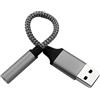 Generisch Adattatore jack USB - Presa audio per schede audio esterne | Cavo di conversione stereo, connettore trasmissione audio (cuffie, laptop, desktop, sistemi audio, altoparlanti, registrazione