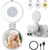 AuyKoo Magnetica Luce per Selfie, Luce Selfie per Telefono Compatibile con iPhone/Magsafe/Android, 360° Light per Video Foto con Specchio per Fotografia/TikTok/Chiamate Zoom/Video