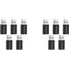 BRIUERG 10 PZ USB Data Blocker,Adattatore USB di Sola Carica per Bloccare la Sincronizzazione Dati,Proteggi Il Jacking del Succo Nero