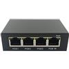 Oikabio 1 PZ 4 Porte Gigabit POE Extender 100/1000M Network Switch Extender Nero IEEE802.3Af/At Plug&Play per PoE Switch NVR IP Camera AP