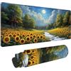 Shueayin Tappetino Mouse Gaming XXL 800 x 400 mm, Tappetino Mouse Paesaggio, Grande Tappetino per Mouse Gioco con Motivo Fiore, Antiscivolo Mouse Pad, Migliora la Precisione e la Velocità, Regalo Uomo F-731