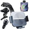 Qoosea Qi 15W Caricatore Wireless Auto, Doppia Bobina Caricabatteria da Auto Senza Fili Supporto Telefono per Bocchette e Cruscotto, Porta Cellulare Auto per Samsung Z Fold 4/3/2 iPhone Xiaomi Huawei