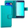 Generico Custodia compatibile con HUAWEI P9 LITE (5.2) / VNS-L23 VNS-L21 VNS-L31 protezione COVER STAND flip LIBRO magnetica GEL TPU case matte portafoglio porta carte eco pelle taschinbi vano card (Turchese)