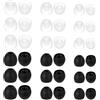 Hariendny 36 tappi di ricambio per le orecchie trasparenti e nere in silicone, compatibili con la maggior parte delle cuffie in-ear (3 misure)