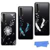 HopMore 3 Pack Cover per Huawei P Smart 2021 Silicone Morbido Trasparente con Disegni Belle Custodie Trasparenti Antiurto Case Slim Caso Molle - Dente di Leone Piume