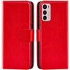 32ndShop 32nd Custodia a Portafoglio in Pelle PU per Motorola Moto G42, Case Realizzato in Pelle Sintetica con Diversi Comparti e Chiusura Magnetica - Rosso