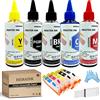 HEMAINK, cartucce di inchiostro ricaricabili e 5 bottiglie di inchiostro compatibili con Canon PGI-580XXL CLI-581XXL,per stampante Pixma TS6150 TS6151 TS6250 TS6350 TR7550 TR8550 TS9150 TS9155 TS9550