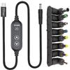 baojielai Alimentatore USB C DC 5,5 mm 100 W con 5 V/12 V/15 V/19 V/20 V, uscita multipla USB a cavo di alimentazione diretto 8 adattatori per computer portatili