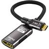 CHENLENIC Cavo adattatore da USB C a DisplayPort 2.1, 16 K a 60 Hz, 8 K a 120 Hz, profondità colore 48 bit, 80 Gbps, Thunderbolt 5/4 a porta display, compatibile con iPhone 17 ProMax, MacBook Pro/Air/Mini, iPad