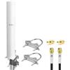 Maswell Antenna 4G 5G per esterni, 2 x 2 MIMO 700-6000 MHz, fino a 4,5 dBi LTE 5G NR, antenna esterna per occhio maschio SMA con TS9