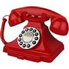 Artisam Telefono rosso vintage con corda, retro fisso, per casa, telefono domestico vecchio stile con suoneria forte per anziani, classico antico telefono da scrivania per