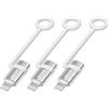 BOUTOP C32 Adattatore Lightning USB C [MFI certificato] per 36W Ricarica Rapida Compatibile con iPhone, iPad - [3 pacchetto, Argento]