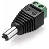 conecto , adattatore a spina cava, adattatore a bassa tensione, da spina cava 5,5 x 2,5 mm a morsettiera bipolare, nero