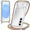 Coiwxmoi Cover per Samsung Galaxy S26+ / S26 Plus con Cordino,Trasparente Custodia con Laccio Tracolla Corda Catena Cinghia,Ultra Morbido Silicone TPU Antiurto Case per Samsung S26 Plus, Giallo