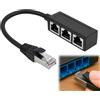 DONOONIS Duplicatore RJ45, Ethernet Splitter 1 Maschio a 3 Femmine, Adattatore connettore RJ45 Compatibile con Cat5, Cat5e, Cat6, Cat7, per ADSL, Router, Interruttori, TV