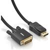 BolAAzuL Cavo DisplayPort a DVI 0,5m, Cavo Convertitore DisplayPort a DVI-D Maschio Single-Link Intrecciato 1080P, Adattatore DP a DVI Maschio per Laptop PC HP Dell Lenovo Nvidia AMD